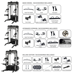Machine Smith en acier, ensemble complet de salle de sport, rack de squat multifonctionnel, équipement d'entraînement par câble WM-7046-01, Smith multifonctionnel - Product Image 4