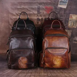 WESTAL Vintage kabartma sırt çantası lüks bayan seyahat iş sırt çantası kadınlar için okul çantası hakiki deri sırt çantası