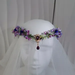 Bán Buôn Cô Gái Hoa Vương Miện Cho Phụ Nữ Cô Gái Headband Wedding Shower Hoa Vương Miện Công Chúa Mũ Tóc Mũ