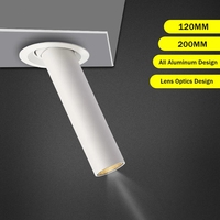 Plafonnier d'intérieur encastré à angle réglable 12W en aluminium long tube plafonnier de bureau à domicile