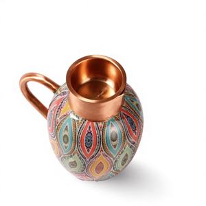 Ensemble de carafes et flacons indiens en cuivre pur émaillé, faits à la main, grand format, écologiques, de style moderne, pour la décoration de la maison et de la cuisine - Product Image 1
