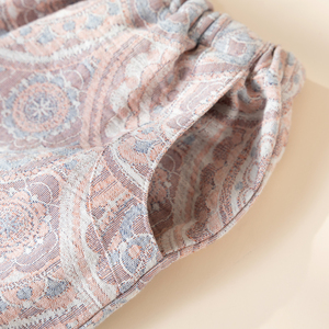 <span class=keywords><strong>Pantalon</strong></span> de pyjama jacquard en coton et <span class=keywords><strong>lin</strong></span> pour femme, nouvelle collection printemps/été, motif fleur de pommier, coupe ample, style décontracté - Product Image 5