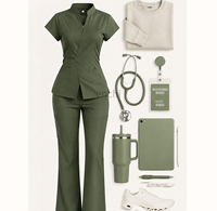 Nouveaux ensembles de blouses médicales pour femmes, personnalisables avec logo, manches courtes, pantalons, uniformes pour cliniques dentaires et hôpitaux, tenues d'infirmières pour femmes