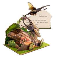 Rompecabezas 3D de Madera Wincent, Diorama de Insectos (Rinoceronte, Ciervo), Kit de Modelo DIY, Juguete Educativo STEM, Decoración Natural, Regalo