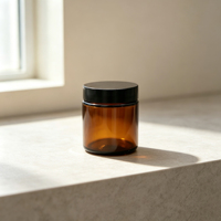 Bouteille en verre à large ouverture Amber pour l'échantillonnage de sols, flacon à réactifs pour grains de café, flacon en verre cosmétique