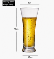 Gelas Bir Kaca Tebal dengan Logo Custom, Mug Bir Tahan Lama 330ml 440ml 500ml 660ml untuk Pub Bar