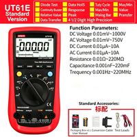 Multimeter Digital Uni-T UT136B+ Auto-Ranging 600V/10A Pengukur Tegangan Arus Frekuensi Kapasitansi Alat Profesional Teknisi Listrik