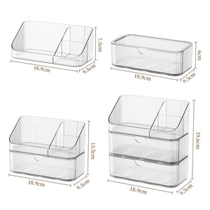 Boîte de rangement cosmétique transparente inclinée avec compartiments pour produits de maquillage et de soin de la peau pour la salle de bain - Product Image 5