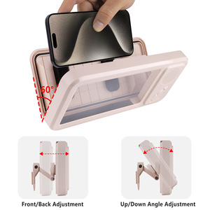 Kablosuz Hoparlörlü Banyo Telefon Tutucu, 5 Seviyeli Su Geçirmez Hoparlör, Duşta Döndürülebilir Dokunmatik Kontrollü Tutucu - Product Image 3