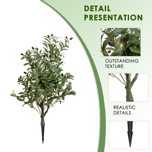 Ruopei Ensemble de 2 arbres topiaires artificiels en feuilles de cyprès en plastique, résistants aux UV et écologiques, pour extérieur/intérieur, avec piquets de fixation au sol - Product Image 6