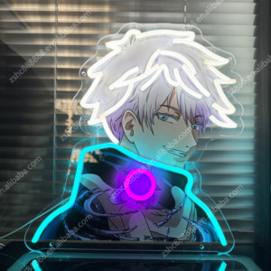 Personaliza tu propia foto <span class=keywords><strong>Manga</strong></span> Gojo LED luces de neón lámpara acrílica con impresión UV decoración única para el hogar Anime letrero electrónico - Product Image 1