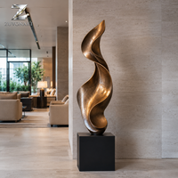 Sculpture abstraite contemporaine en bronze, statue d'art métallique personnalisée pour hall d'hôtel, villa, intérieur de galerie, décoration