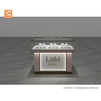 Vitrine à bijoux rose de luxe avec éclairage LED, design personnalisable, acier inoxydable, verre trempé, or, diamant, YIZHAN
