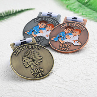 Médaille pour enfants 3 couleurs, récompense amusante, double face, Judo Jiu Jitsu, émail, dessin animé, médailles sportives 3D pour enfant avec ruban