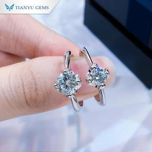 Tianyu Gems Premium 925 Sterling Silver <b>Moissanite</b> <b>Ring</b> Solitaire Design Brilliant Cut for Engagement and Wedding - Product Image 3