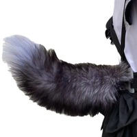 Queue de renard électrique rechargeable faite à la main, en peluche, oreilles d'animaux simulées, fourrure véritable, queue mobile pour les accessoires de costumes d'exposition de bandes dessinées