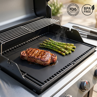 Tapis de barbecue antiadhésif ignifuge approuvé par la FDA, 16" x 13", réutilisable, professionnel, résistant à la chaleur