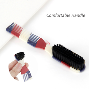 Brosse à barbe pour homme à rayures double face, en plastique PP et nylon, brosse de nettoyage des cheveux, brosse à barbe pour homme, brosse à coiffer la barbe - Product Image 3