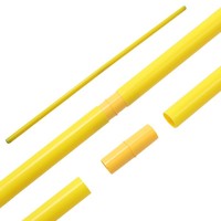 Poteau de signalisation sportif MUDA Modèle 26401 en PVC jaune pour football, basketball, volleyball, 1,15 m, facile à transporter, pour adultes