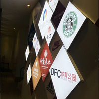 Écran d'affichage circulaire sans bordure avec film UV souple pour magasin de téléphonie mobile, enseigne/logo, boîte lumineuse pour panneau publicitaire intérieur LED