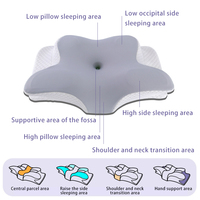 Oreiller cervical orthopédique en mousse à mémoire de forme, oreiller de sommeil papillon, emballage personnalisé, carré personnalisé, 80 polyester / coton, 50 pièces