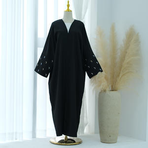Elegante Abaya Ricamata in Stile <span class=keywords><strong>Turco</strong></span> di Dubai, Vestito Lungo Aperto sul Davanti per Donne Musulmane, Abito Modesto per la Preghiera Islamica - Product Image 5