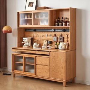 North American Cherry Wood Sideboard Extendable Integrated Cabinet Modern Minimalist Design Living Room Dining <b>Table</b> - Product Image 3