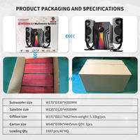 Altavoces de computadora de 2.1 canales con subwoofer, altavoz RGB para juegos para PC, computadora de escritorio y portátil con BT, USB, AUX y control remoto