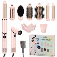 Styler à air professionnel 8 en 1 pour salon, 110000 tr/min, sèche-cheveux pliable, multi-styler automatique, brosse à air chaud, sèche-cheveux volumateur
