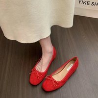 Mocassins plats pour femmes, style féerique vintage, en maille, à enfiler, à bout ouvert, couleur unie, nouvelle collection été, rehaussant la silhouette