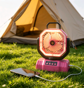 Rechargeable 20000mAh Outdoor Camping Fan Desk Table Fans with Power Bank LED <b>Light</b> USB Portable for Car Household RV - Product Image 3