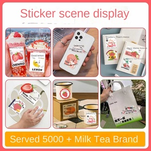 Etiquetas Adhesivas Transparentes Personalizadas a Prueba de Agua para Bebidas, Etiquetas para Té con Leche, Fresas y Frutas con Diseño Gratuito, Papel Recubierto - Product Image 2
