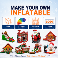 Casa Inflable Navideña Ceyu con Tobogán, Decoración de Santa Claus, Bastones de Caramelo y Muñeco de Nieve, Diversión Invernal para Jardín y Exteriores