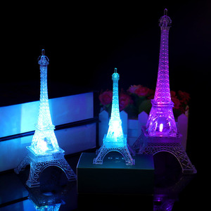 หอไอเฟลเรืองแสง ไฟ LED สีสันสดใส ไฟกลางคืน รุ่นพลาสติก ควบคุมด้วยการแตะ ใช้พลังงานจาก USB เปลี่ยนสีได้ ของตกแต่ง - Product Image 1