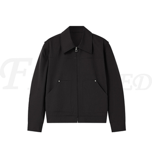Giacca in Tela Elastica con Rivetti per <span class=keywords><strong>Uomo</strong></span>, Nuovo Modello Autunno-Inverno, Stile Vintage con Risvolto, Abbigliamento da Lavoro - Product Image 4