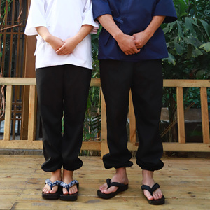 กางเกงพนักงานเสิร์ฟอาหารญี่ปุ่นสั่งตัด ดีไซน์ปลายขาแบบโคมไฟ สำหรับร้านซูชิ โรงแรม และอุปกรณ์เสริม - Product Image 3