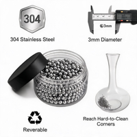 Proveedor Chino de Bolas de Limpieza de Acero Inoxidable 304 de 3 mm para Limpiador de Botellas