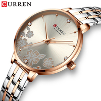 Jam Tangan CURREN untuk Wanita Jam Tangan Modis Tahan Air Jam Tangan Dial Bunga Romantis Kreatif Bermerek Terbaik Hadiah 9068