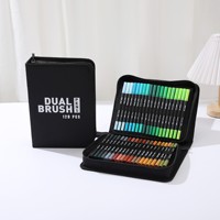 Marqueurs de peinture aquarelle écologiques multicolores 72 couleurs Stylos magiques à double tête Double pointe Nylon Ensemble de papeterie douce