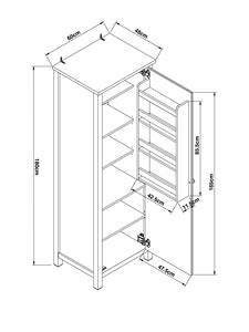 Modern Ayaklı Meşe Görünümlü Mutfak Dolabı, Kapılı Depolama Rafları ve Kiler/Oturma Odası Düzenleme Dolabı - Product Image 5
