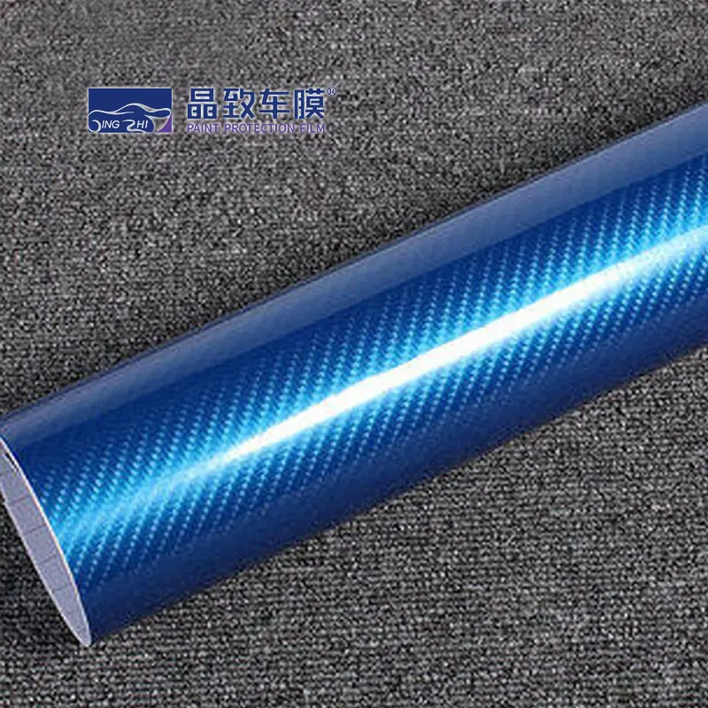 Película de fibra de carbono, filme de fibra de carbono em 3d, envoltório de vinil, fibra de carbono, cor azul escuro 1.52*30m