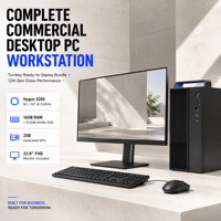 Hygon 3350 8 Çekirdekli 3.0GHz Tam Ofis İş İstasyonu | 16GB RAM, 512GB M.2 NVMe SSD, 2GB Harici GPU, 15L Tower 23.8 inç Monitör ve USB Klavye ve Fare