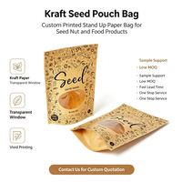 Sachet Doypack Personnalisé en Papier Kraft avec Fenêtre Transparente et Fermeture Zip Refermable pour Emballage Alimentaire (Noix, Graines, Épices, Snacks)