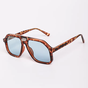 Lunettes de soleil polarisées surdimensionnées Finewell Designer, monture noire épaisse, pont métallique, verres orange, unisexe, OEM personnalisé 3410 - Product Image 2