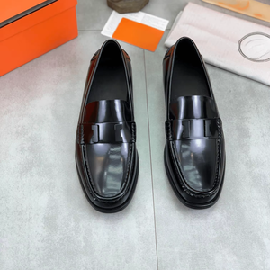 Mocasines negros de charol sin cordones para hombre, estilo formal, hermessing - Product Image 1