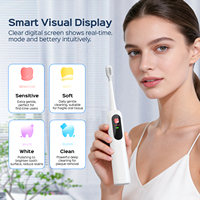 Brosse à dents électrique LED intelligente portable, douce, avec plusieurs modes de nettoyage, étanche IPX8, modes oscillation et vibration pour les dents