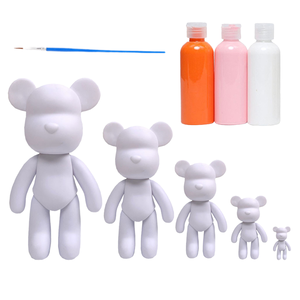 เครื่องประดับรูปหมีสุดเท่สีขาวรูปปั้นหมีรุนแรงรูปทรงของเหลวศิลปะทำจากเรซิ่นรูปสัตว์ทาสีด้วยมือ - Product Image 3