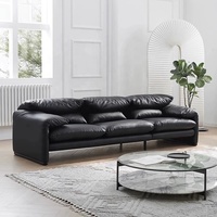 Wohnzimmer 2-Sitzer Couch für Kleine Räume Indoor Ecksofa Set Möbel Luxus Relaxsessel Moderne Schwarze Leder Loveseat
