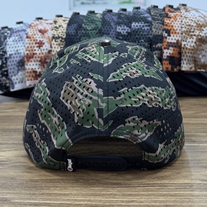 Wholesale Bulk Waterproof Golf <b>Cap</b> Green Tiger Stripe <b>Camo</b> 5-Panel Snapback Hats Perforated Breathable Camouflage for Men - Product Image 3