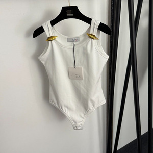 Body de Tirantes Blanco para Mujer, Decoración de Labios Dorados, Sexy, Ajustado, Verano, 100% Algodón, Transpirable, Ropa de Club, Top Básico Diario - Product Image 3